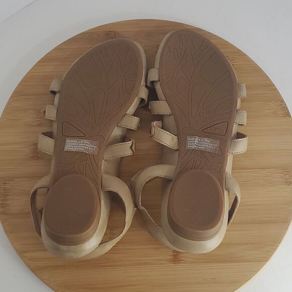 abeo B.I.O. System Sloane Leather Flat Sandals Tan Size 9N - Picture 9 of 11